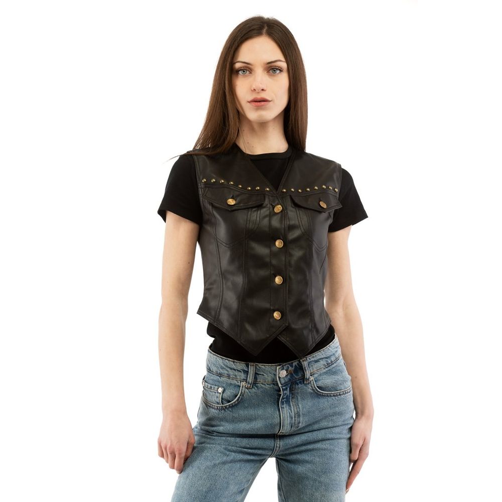 Moschino Black Polyester Waistcoat